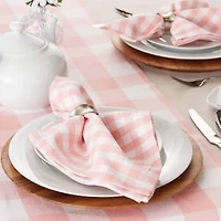 Design Imports Pink/White Gingham 6-pc. Napkins