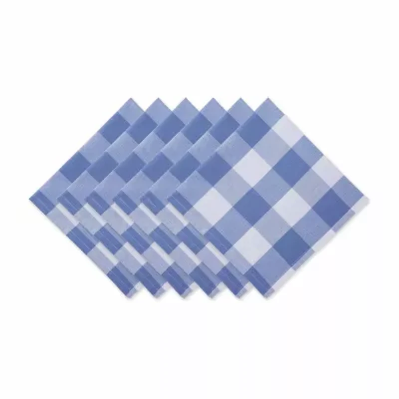 Design Imports Stonewash Blue Buffalo Check 6-pc. Napkins