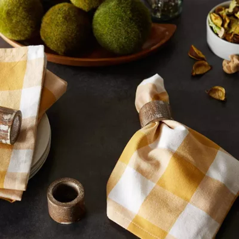 Design Imports Honey Gold Buffalo Check 6-pc. Napkins