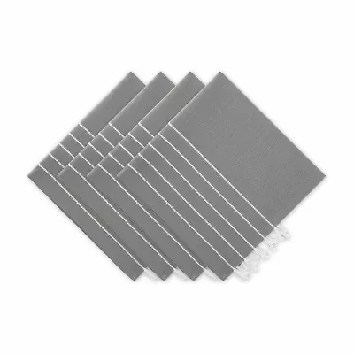 Design Imports Gray/ White Stripe Tassel Set 4-pc. Napkins