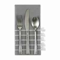 Design Imports Gray/ White Stripe Tassel Set 4-pc. Napkins