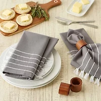 Design Imports Gray/ White Stripe Tassel Set 4-pc. Napkins