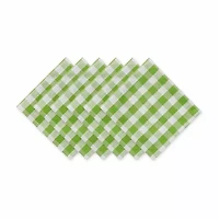 Design Imports Green Apple/White Checkers 6-pc. Napkins