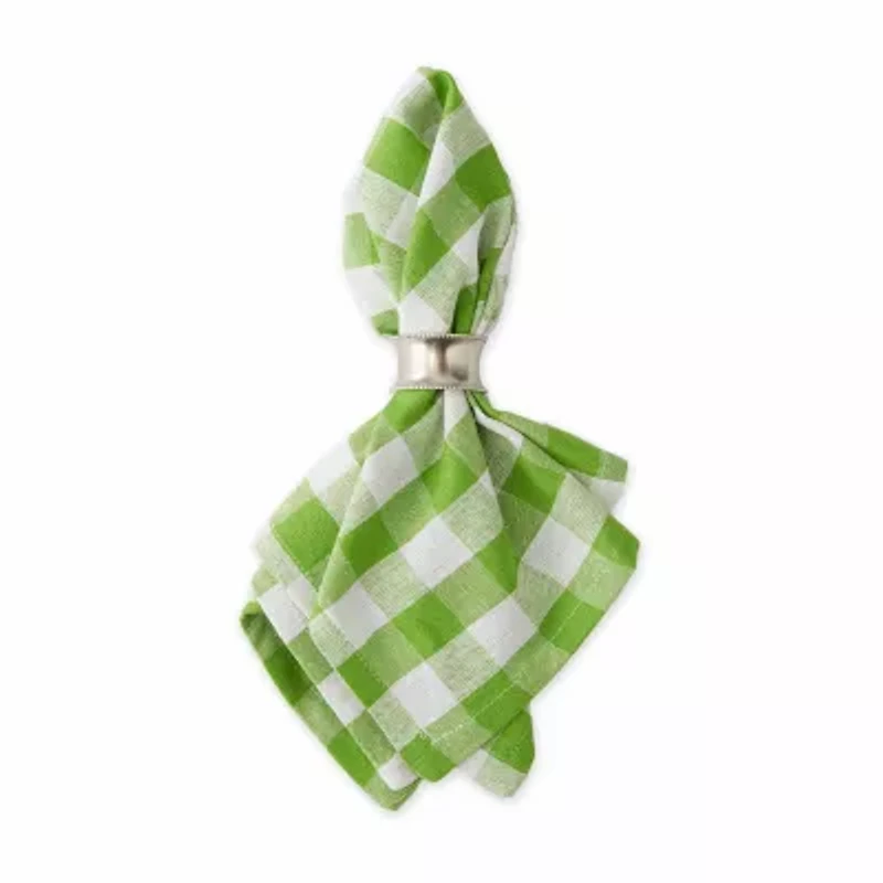 Design Imports Green Apple/White Checkers 6-pc. Napkins