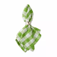 Design Imports Green Apple/White Checkers 6-pc. Napkins