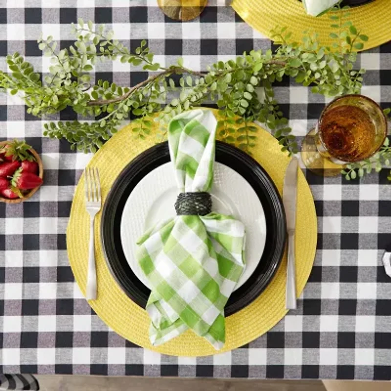 Design Imports Green Apple/White Checkers 6-pc. Napkins