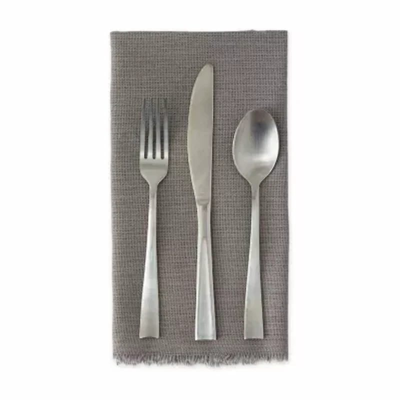 Design Imports Gray Solid Heavyweight Fringed 6-pc. Napkins