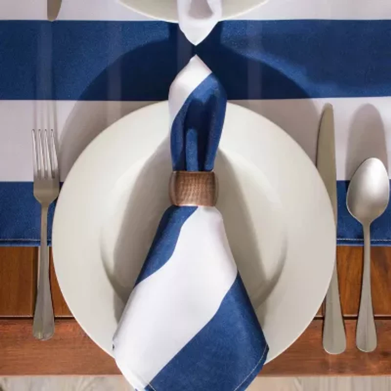 Design Imports Nautical Blue Cabana Stripe Print Outdoor 6-pc. Napkins