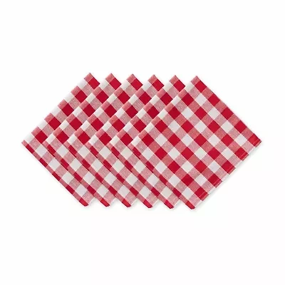 Design Imports Tango Red/White Check 6-pc. Napkins