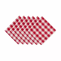 Design Imports Tango Red/White Check 6-pc. Napkins