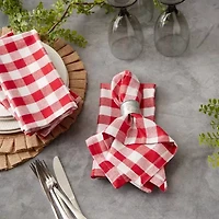 Design Imports Tango Red/White Check 6-pc. Napkins