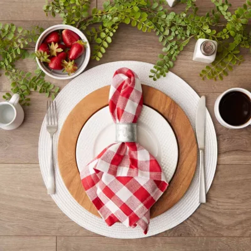 Design Imports Tango Red/White Check 6-pc. Napkins