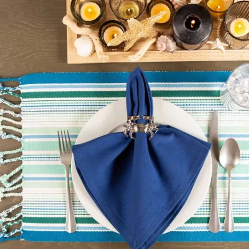 Design Imports Tidal Stripe Fringed 6-pc. Placemat