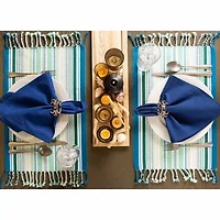Design Imports Tidal Stripe Fringed 6-pc. Placemat