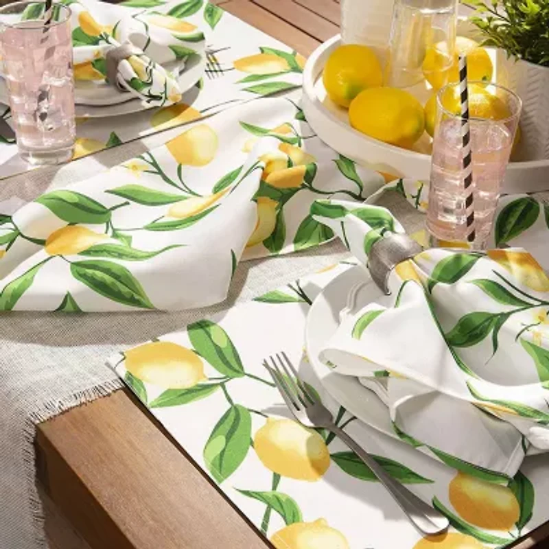 Design Imports Lemon Bliss Print Outdoor 6-pc. Placemat