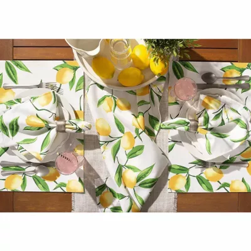 Design Imports Lemon Bliss Print Outdoor 6-pc. Placemat