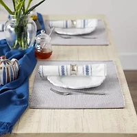 Design Imports Gray/White 2-Tone Ribbed 6-pc. Placemat