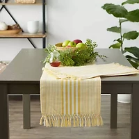 Design Imports Deep Yellow Stripes With Fringe 6-pc. Placemat