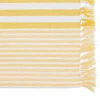 Design Imports Deep Yellow Stripes With Fringe 6-pc. Placemat