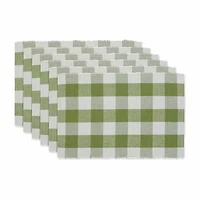 Design Imports Antique Green Buffalo Check Ribbed 6-pc. Placemat