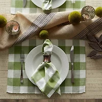 Design Imports Antique Green Buffalo Check Ribbed 6-pc. Placemat