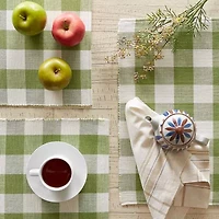 Design Imports Antique Green Buffalo Check Ribbed 6-pc. Placemat