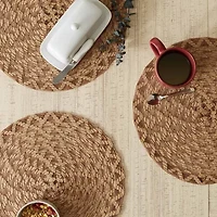 Design Imports Natural Dahlia Woven Polyester 6-pc. Placemat