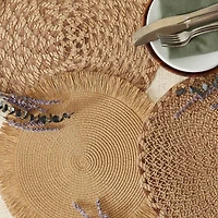 Design Imports Natural Dahlia Woven Polyester 6-pc. Placemat