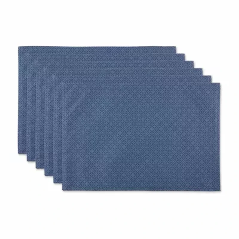 Design Imports French Blue Tonal Lattice Print Outdoor 6-pc. Placemat