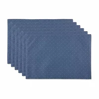 Design Imports French Blue Tonal Lattice Print Outdoor 6-pc. Placemat