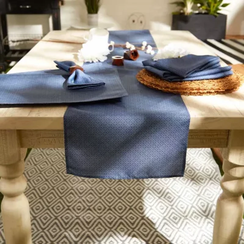 Design Imports French Blue Tonal Lattice Print Outdoor 6-pc. Placemat