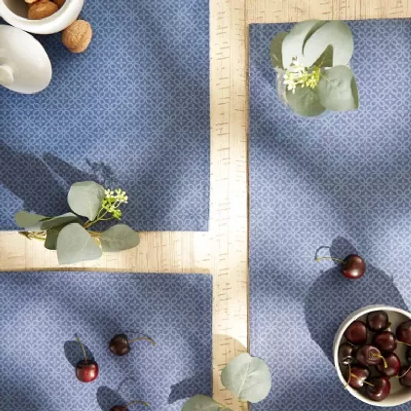 Design Imports French Blue Tonal Lattice Print Outdoor 6-pc. Placemat