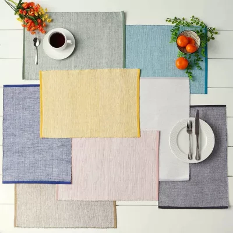 Design Imports Honey Gold Eco-Friendly Chambray Fine Ribbed 6-pc. Placemat