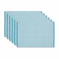 Design Imports Storm Blue Eco-Friendly Chambray Fine Ribbed 6-pc. Placemat