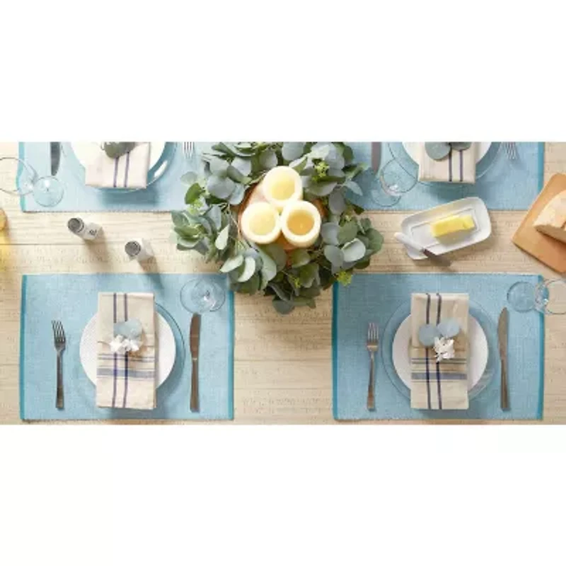 Design Imports Storm Blue Eco-Friendly Chambray Fine Ribbed 6-pc. Placemat