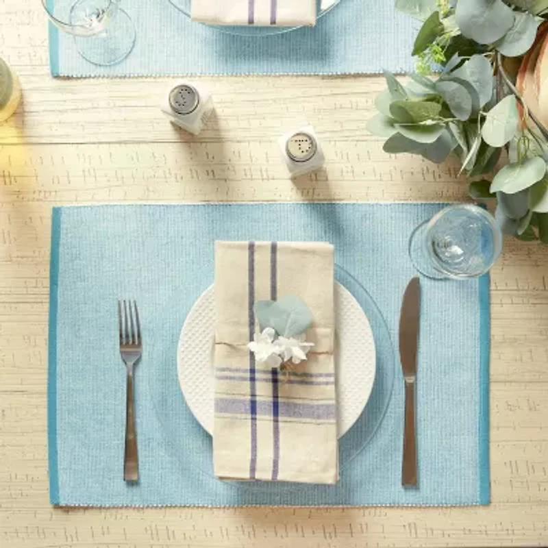 Design Imports Storm Blue Eco-Friendly Chambray Fine Ribbed 6-pc. Placemat
