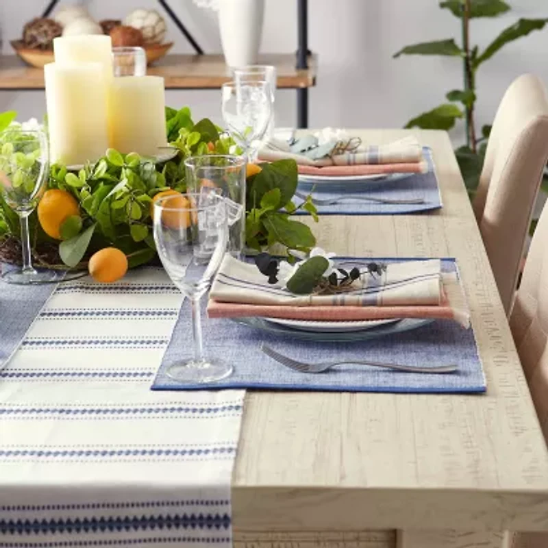 Design Imports French Blue Eco-Friendly Chambray Fine Ribbed 6-pc. Placemat