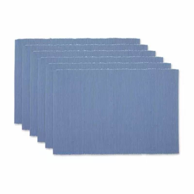 Design Imports Stonewash Blue Ribbed 6-pc. Placemat