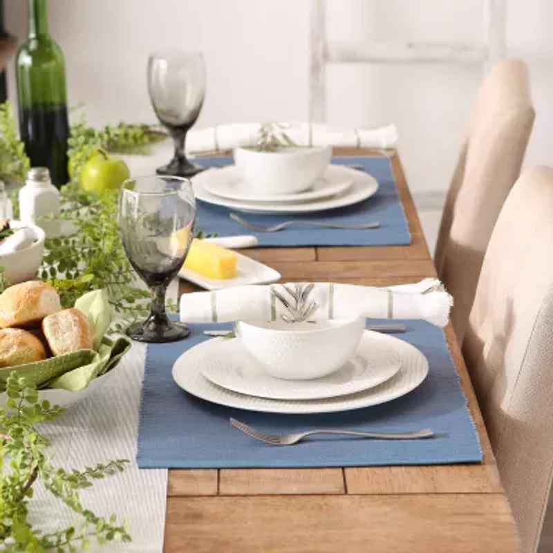 Design Imports Stonewash Blue Ribbed 6-pc. Placemat