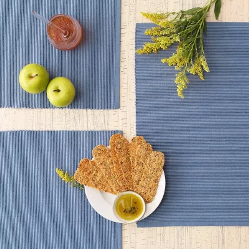 Design Imports Stonewash Blue Ribbed 6-pc. Placemat