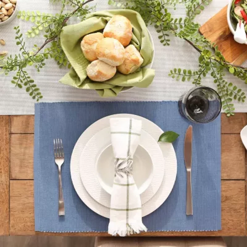 Design Imports Stonewash Blue Ribbed 6-pc. Placemat