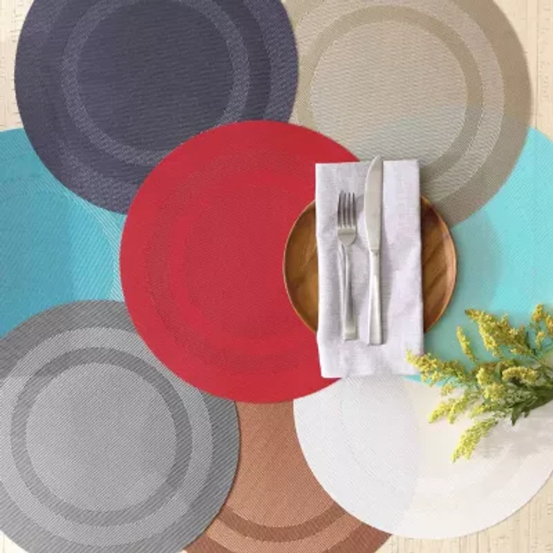 Design Imports Stonewash Blue  Pvc Doubleframe 6-pc. Placemat
