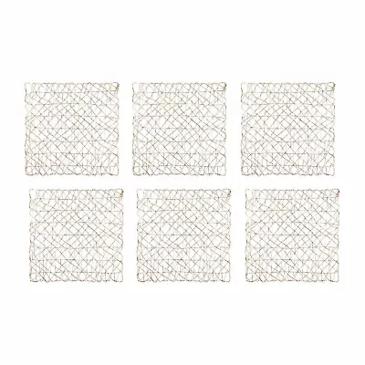 Design Imports Gold Woven Paper Square 6-pc. Placemat