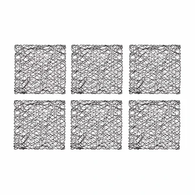 Design Imports Black Woven Paper Square 6-pc. Placemat