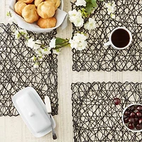 Design Imports Black Woven Paper Square 6-pc. Placemat