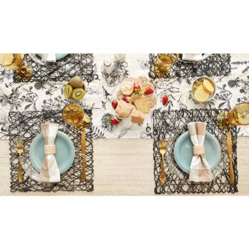 Design Imports Black Woven Paper Square 6-pc. Placemat