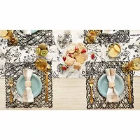 Design Imports Black Woven Paper Square 6-pc. Placemat