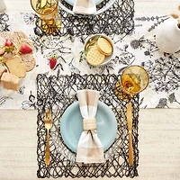Design Imports Black Woven Paper Square 6-pc. Placemat