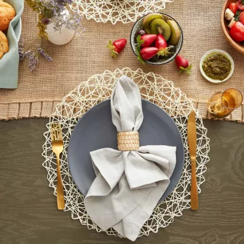 Design Imports Off-White Woven Paper 6-pc. Placemat