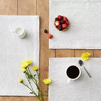 Design Imports Light Gray And Off-White Tonal Recycled Cotton Slubby Rib 6-pc. Placemat